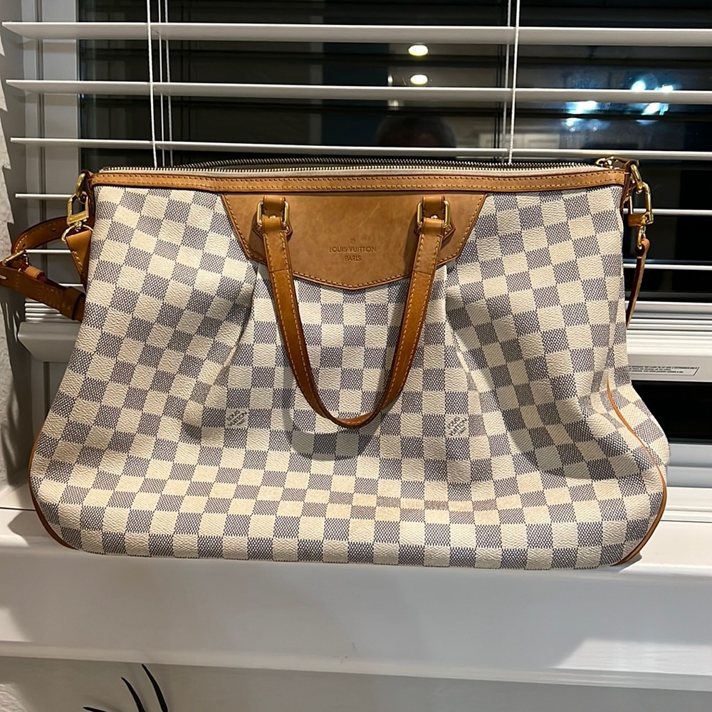 LOUIS VUITTON Siracusa PM Damier Azur Crossbody Bag - Authentic